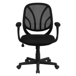 Y-GO Chair Mid-Back Black Mesh Swivel Task Chair With Arms - By Flash Furniture - Madison Seating -furniture Shop Y GO Chair Mid Back Black Mesh Swivel Task Chair with Arms by Flash Furniture 6